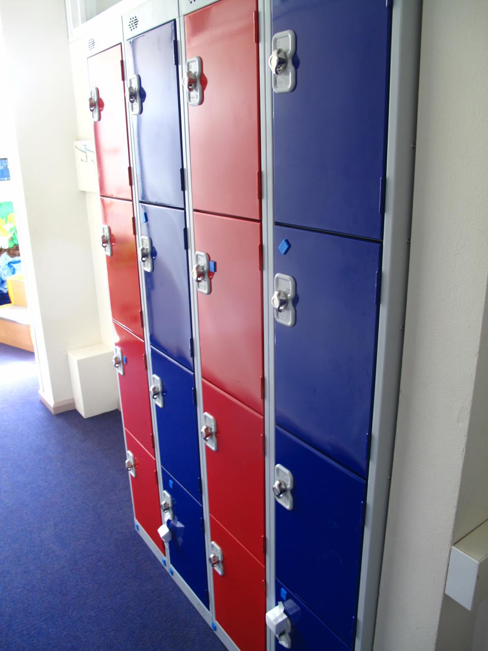 Red and Blue Lockers