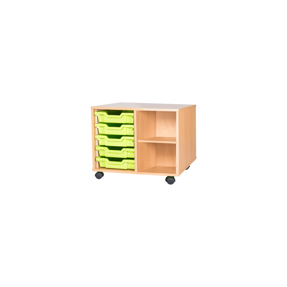 Premium 5 Tray Classroom Cupboard With Shelves 690W