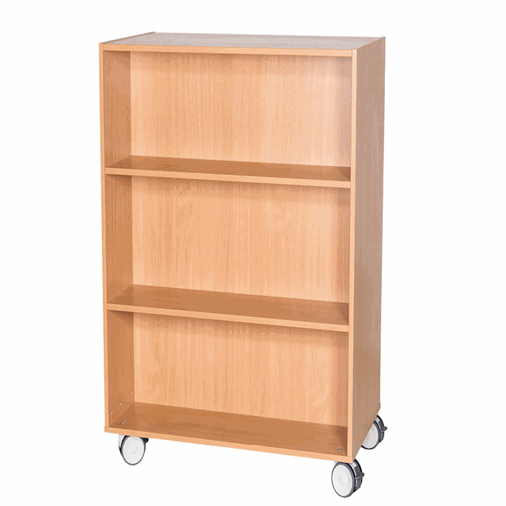 Mobile School Bookcase - Double Sided 1200H