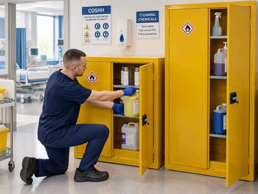Why hazardous substances need to be stored in specialised dangerous cabinets