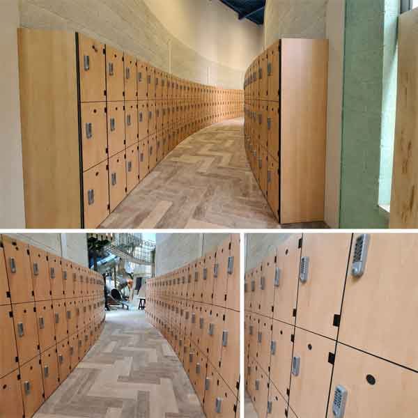 Bespoke Curved Shockbox Lockers at Stockeld Park