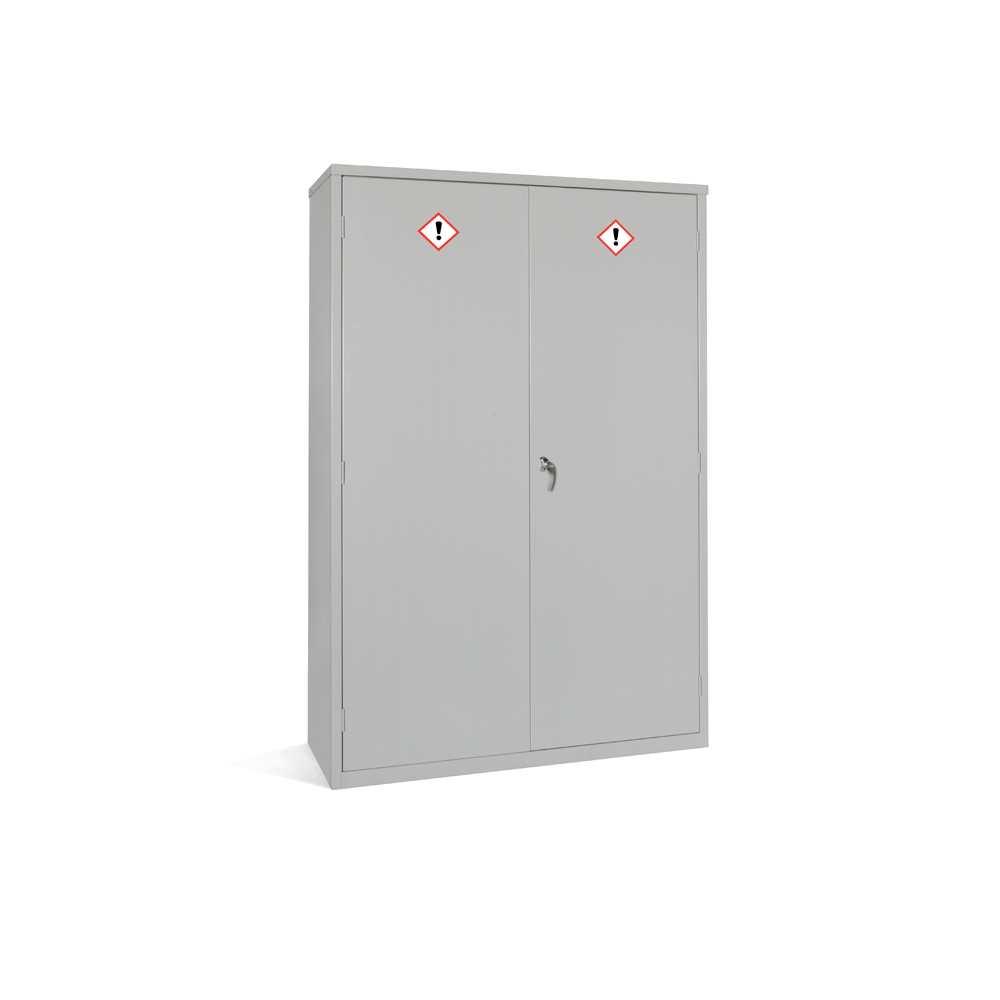Wide COSHH Cabinet In Grey With 3 Shelves 1830H x 1220W x 457D By Elite
