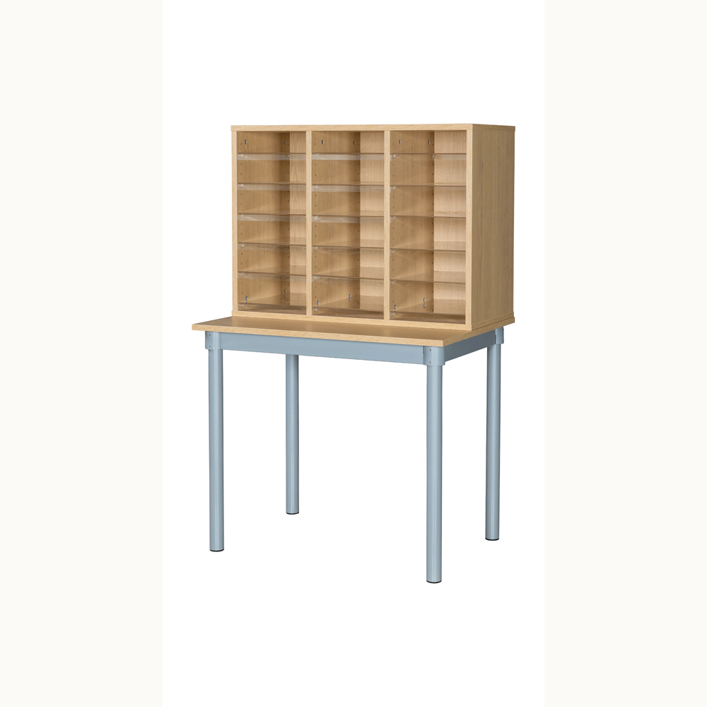 Small Wooden Pigeonhole with table and 18 compartments 1320H x 826W x 600D