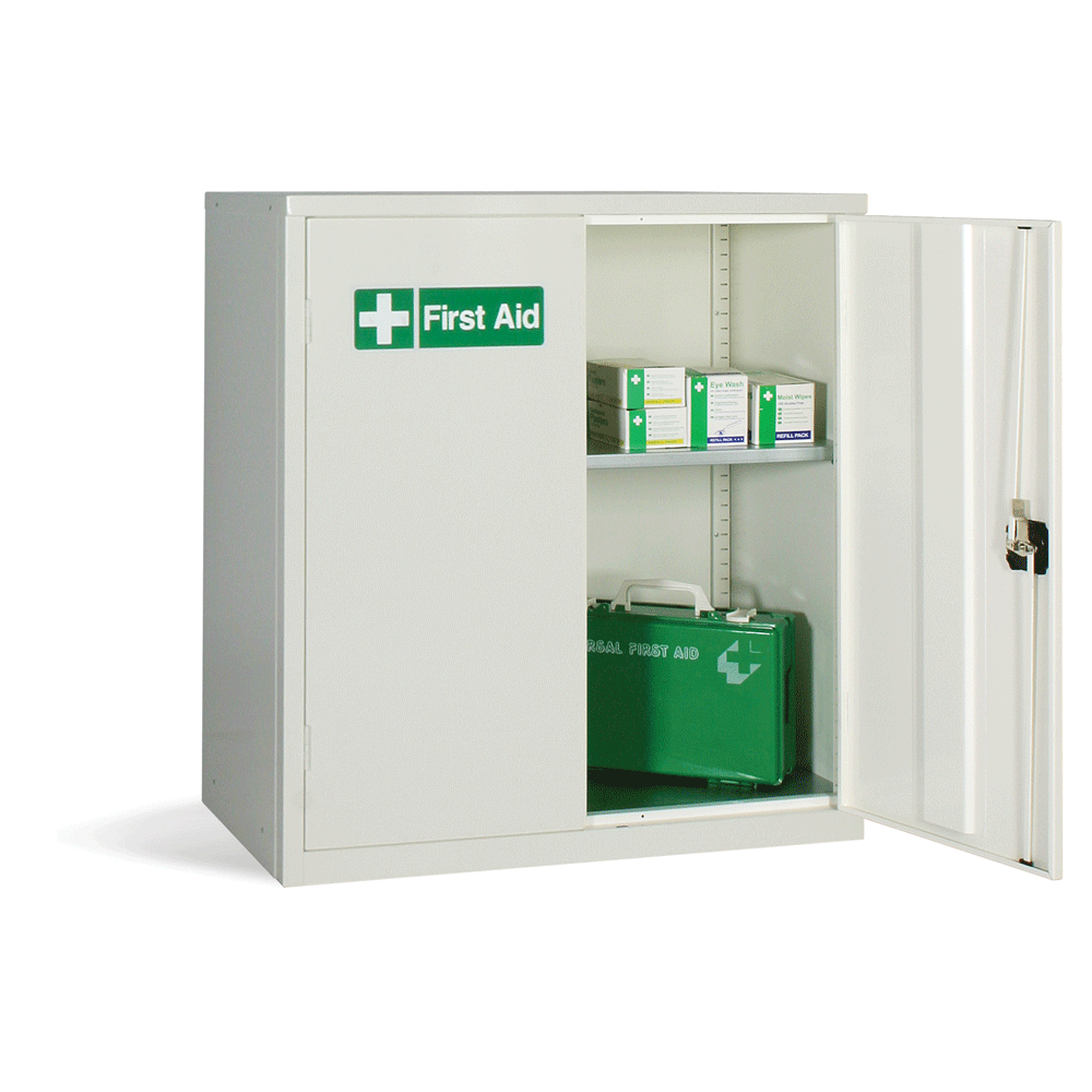 Mid Height First Aid Cabinet with 1 Shelf 1000H x 915W x 457D By Elite