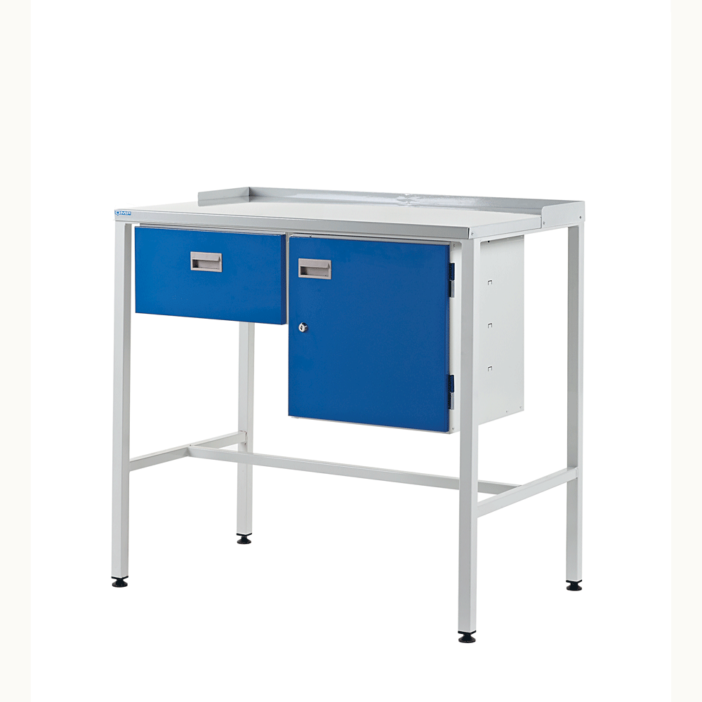 Team Leader Workstations with Flat Top, Single Drawer and Cupboard - 920H