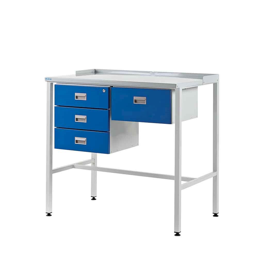 Supervisor Workdesk with Flat Top, Triple Drawer + Single Drawer - 920H