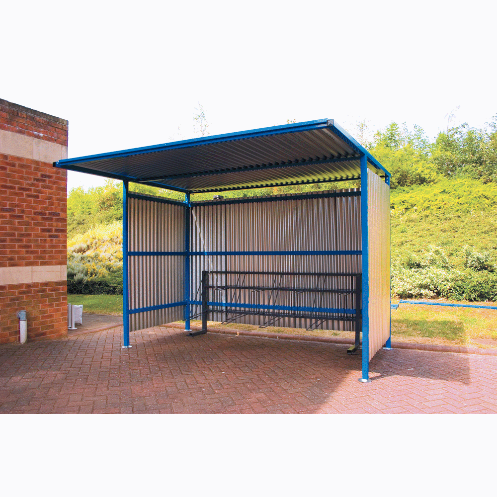 Traditional Cycle Shelter with Galvanised Panels