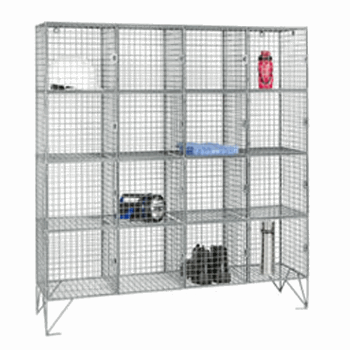 Wire Mesh 16 Compartment Locker 1360H With or Without Doors