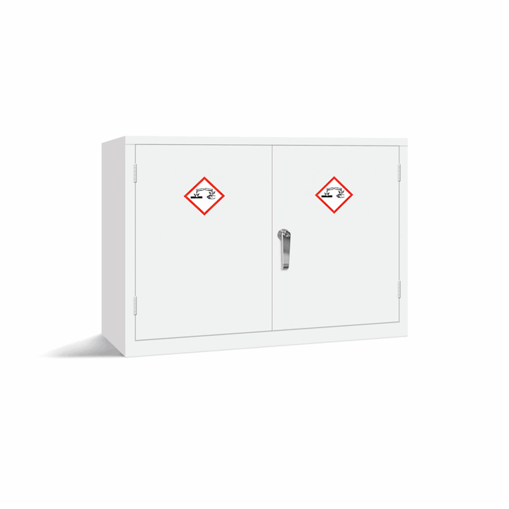 E Series Mini Acid Cabinet in White 710H x 915W x 457D