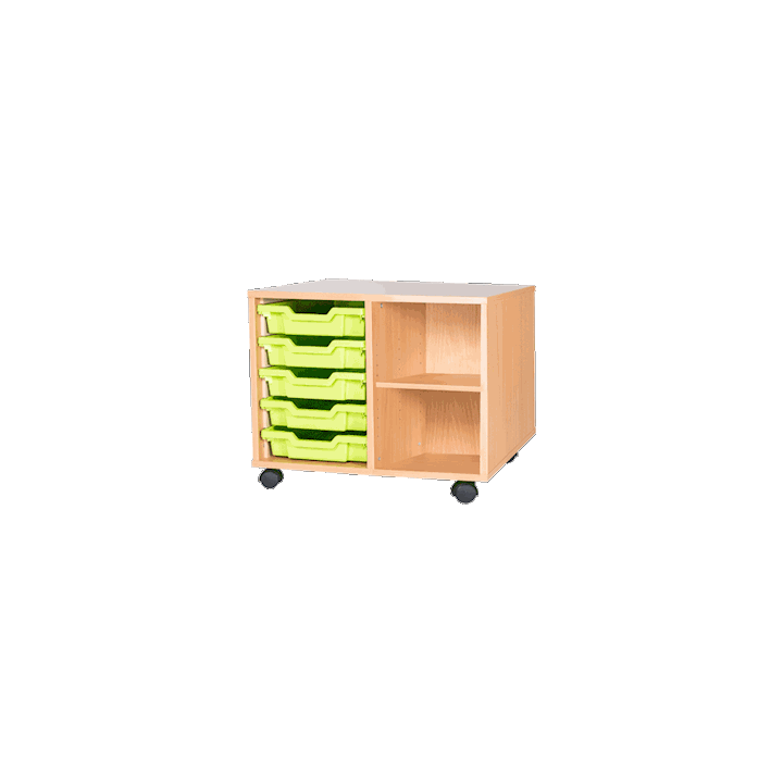 Premium 5 Tray Classroom Cupboard With Shelves 690W