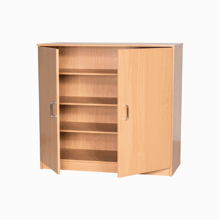 Wooden MDF Cupboard - Low Double Door