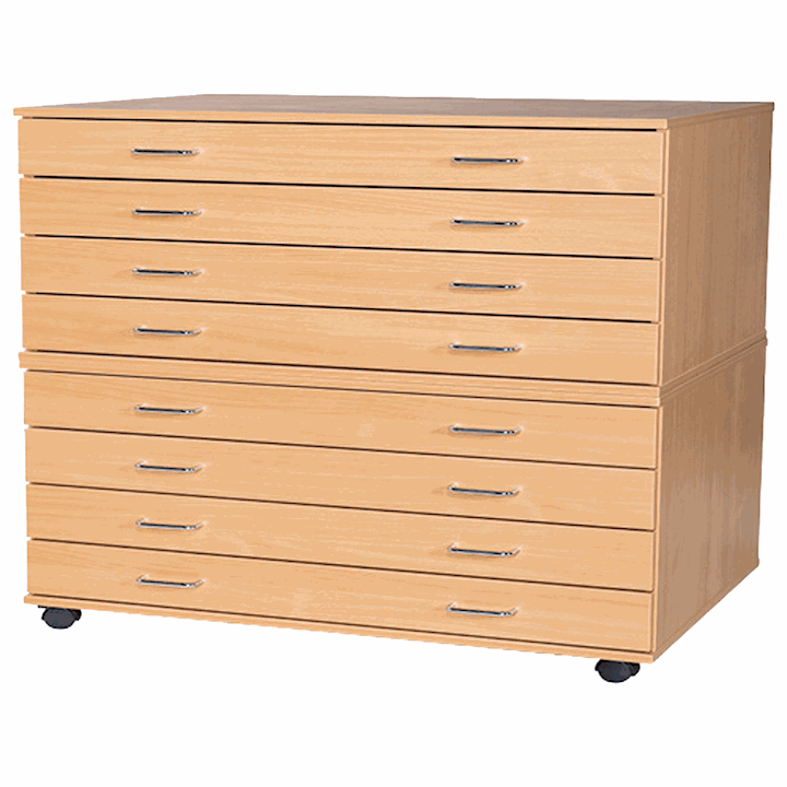 A1 Plan Chest Storage Unit with 8 Drawers - 1107H x 1010W x 705D