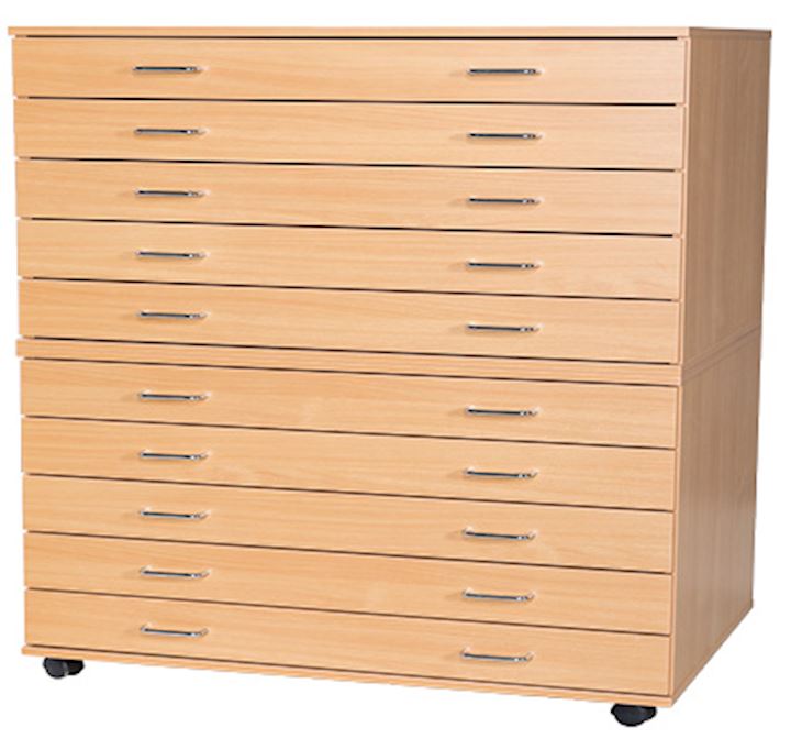A1 Plan Chest Paper Storage with 10 Drawers 1347H x 1010W x 705D