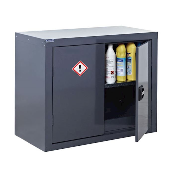 QMP Grey COSHH Cupboard  - Low Double Door