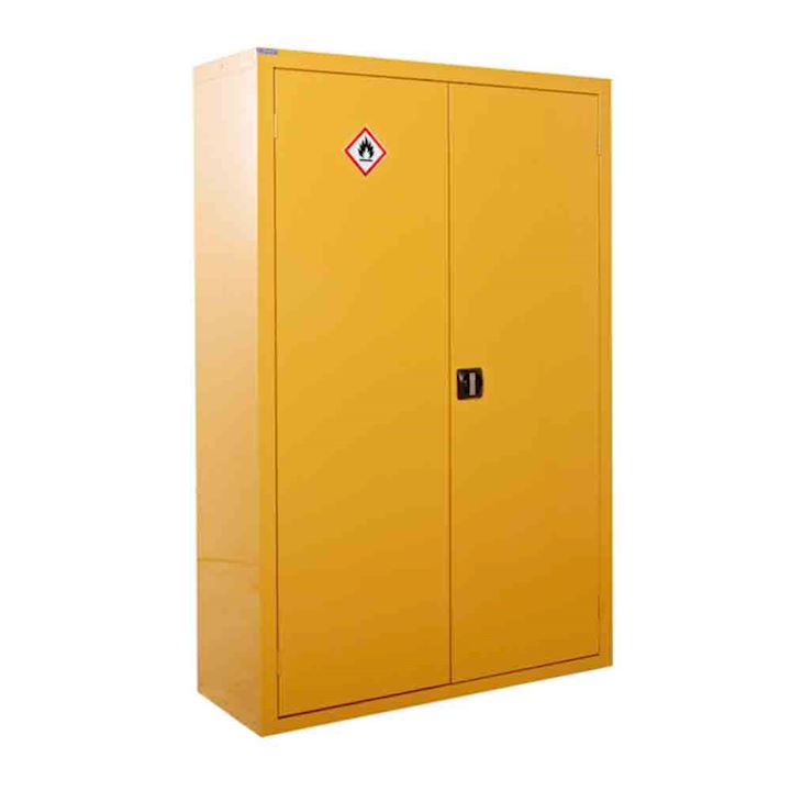 QMP Quick Delivery Yellow Coshh Cabinet -Extra Wide Double Doors 