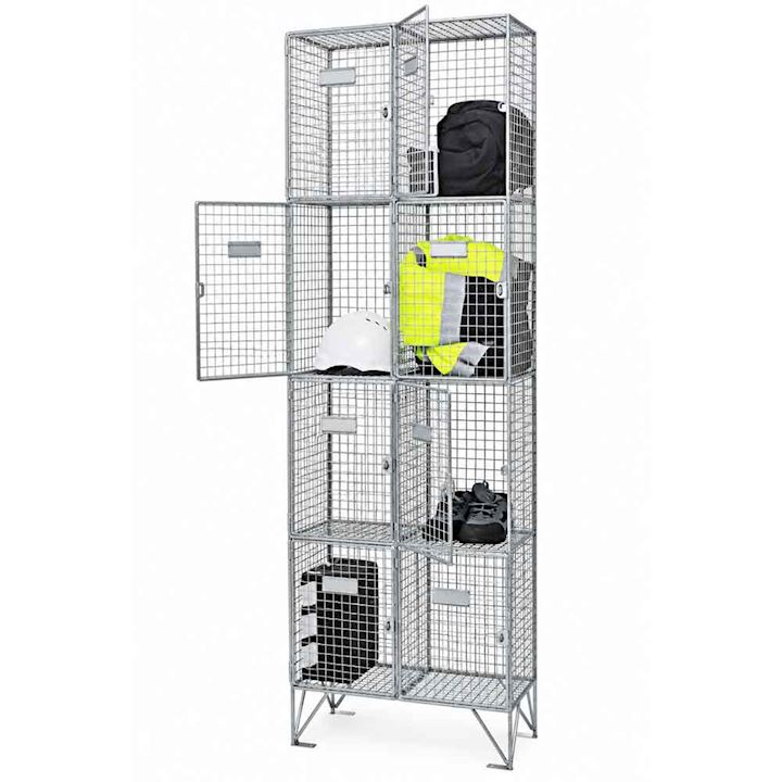 NDurance 4 Tier Wire Mesh Lockers – Nest 2 (8 Compartments)