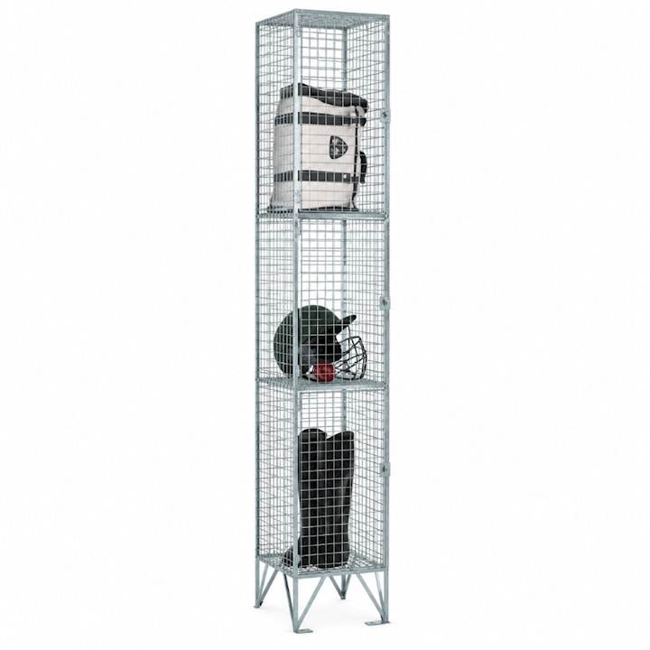 Wire Mesh Three Door Locker 198cm