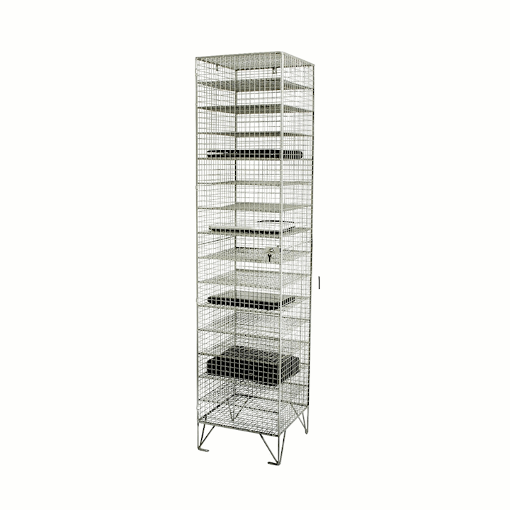 Wire Mesh Laptop Locker - 1 Door, 15 Shelf