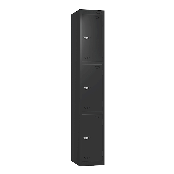 Pure Black Metal 3 Door Locker