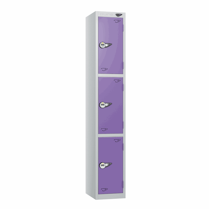 Pure Metal 3 Door Locker with 4 Scroll Combination Lock - Tall