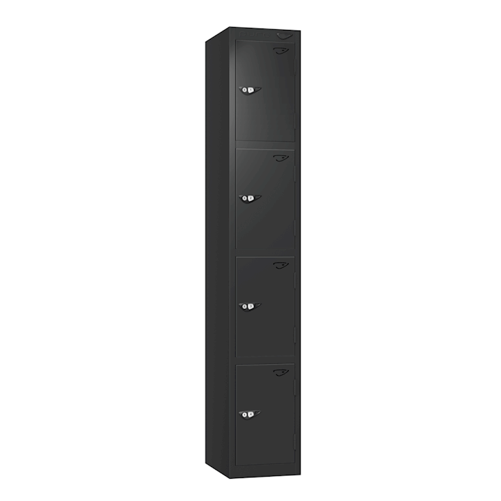Pure Black Metal 4 Door Locker