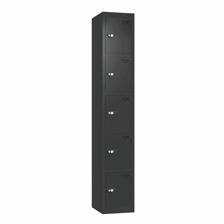 Pure Black Metal 5 Door Locker