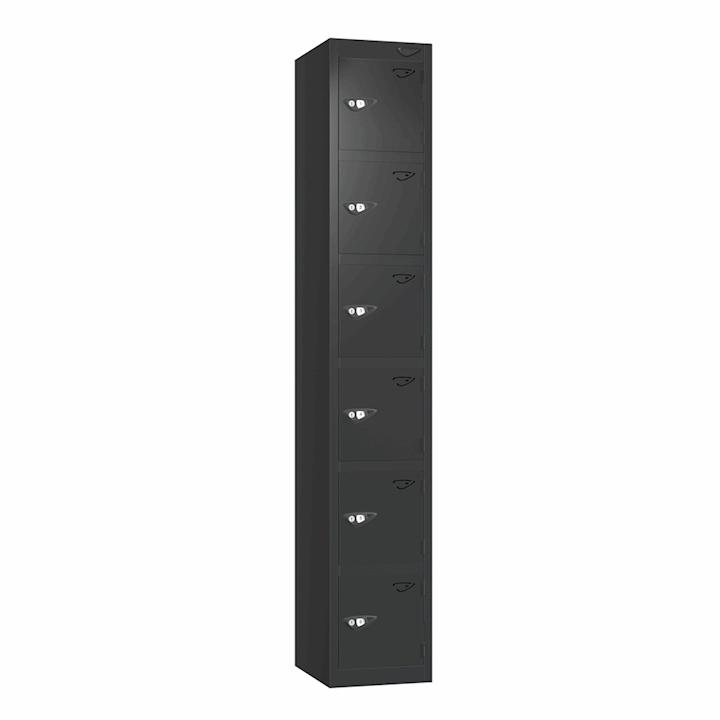 Pure Black Metal 6 Door Locker
