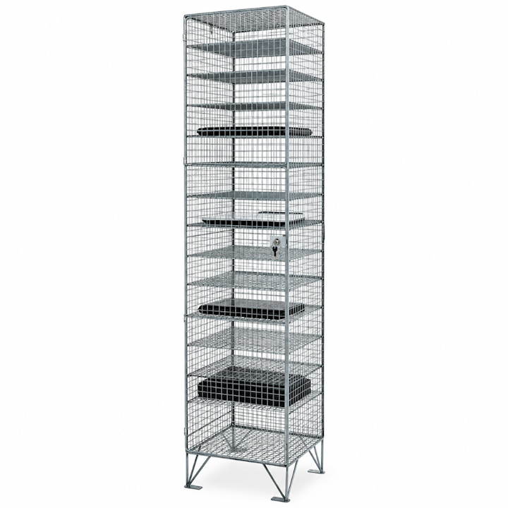 Wire Mesh Laptop Locker - 1 Door, 15 Shelf