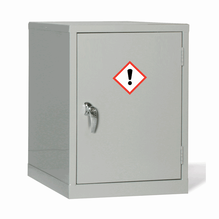 Small 610H Grey COSHH Cabinet 10 Ltrs, 1 Shelf - 610H x 457W x 457D By Elite