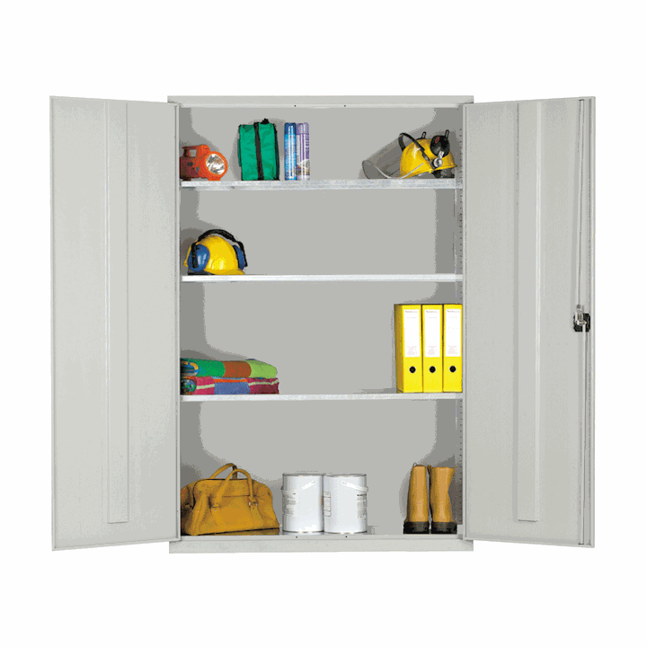 Elite Extra Wide Large Metal Storage Cupboard c/w 3 shelves
