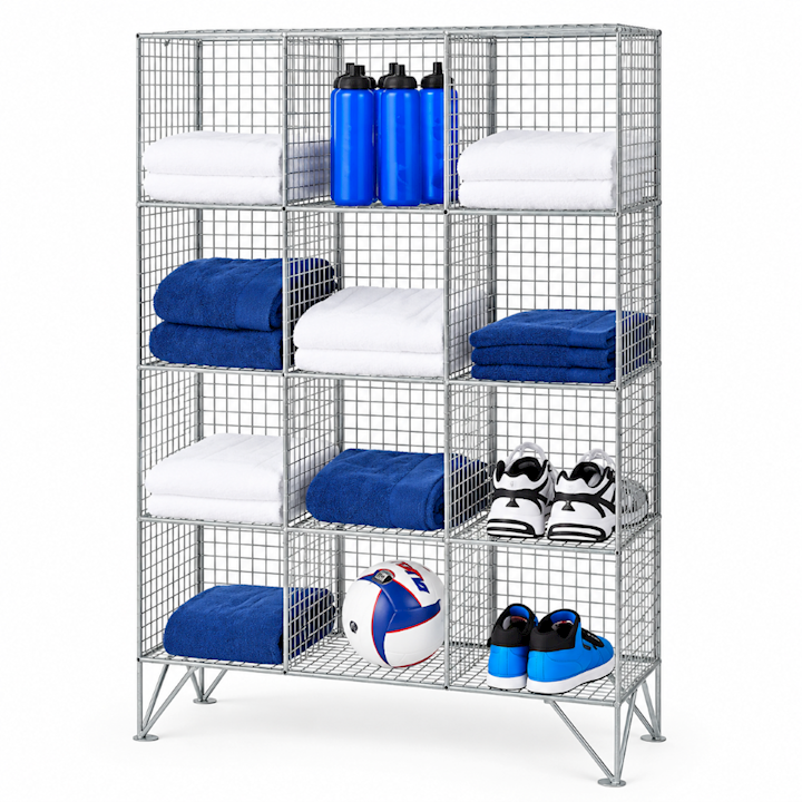 Wire Mesh Locker - Medium Height 12 Compartments 136cm