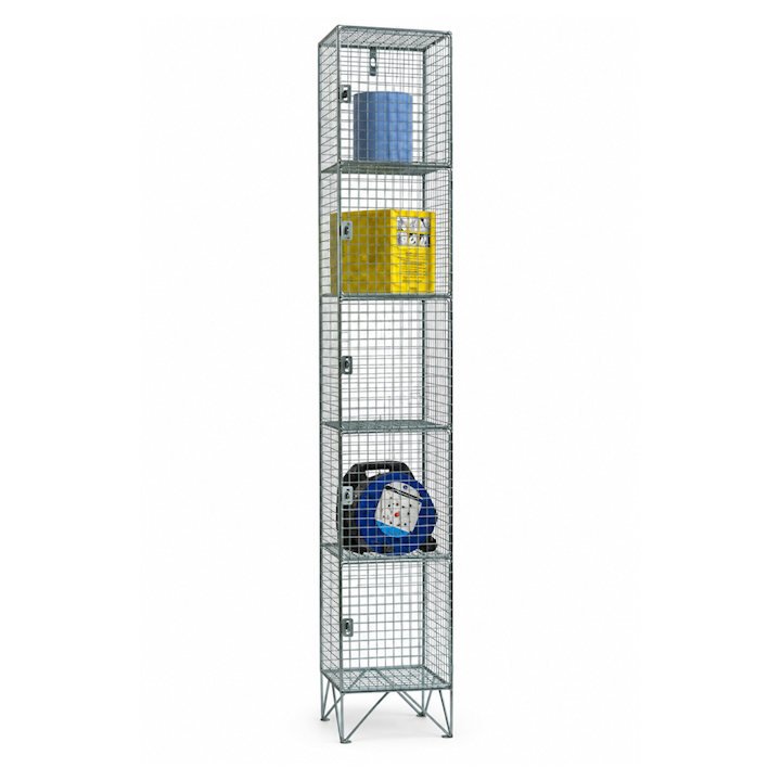 Wire Mesh Five Door Locker 198cm