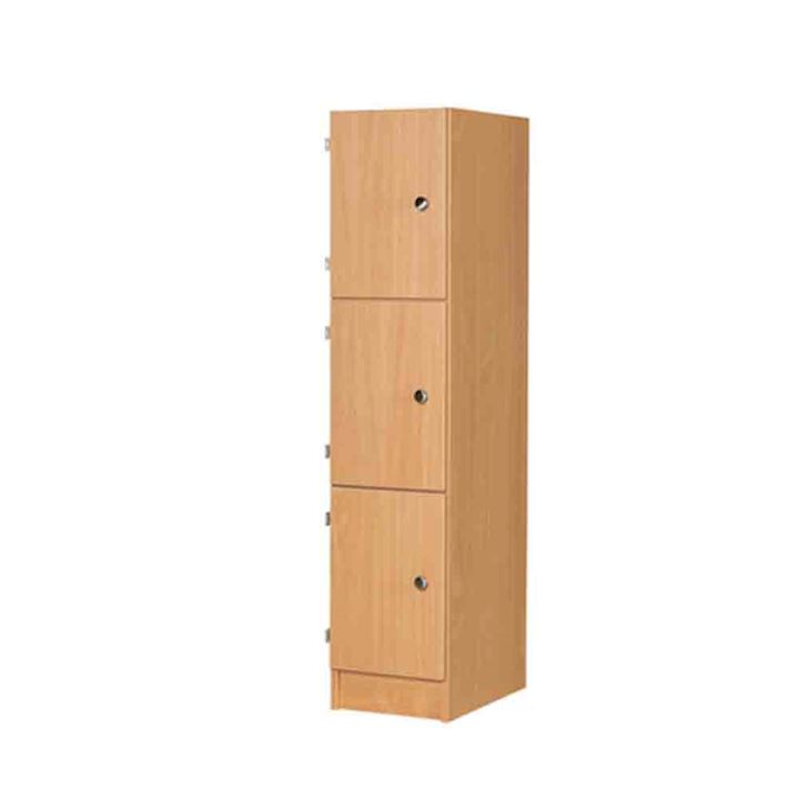 Classic Wooden Primary School Locker - Low 3 Door