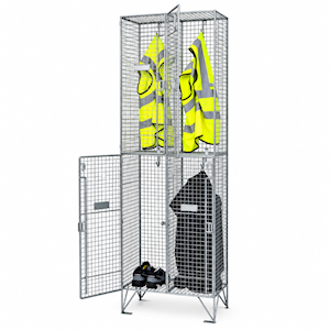 NDurance 2 Tier Wire Mesh Lockers – Nest of 2 (4 Compartments)
