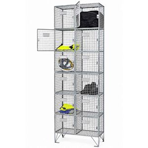 NDurance 6 Tier Wire Mesh Lockers – Nest of 2 (12 Compartments)